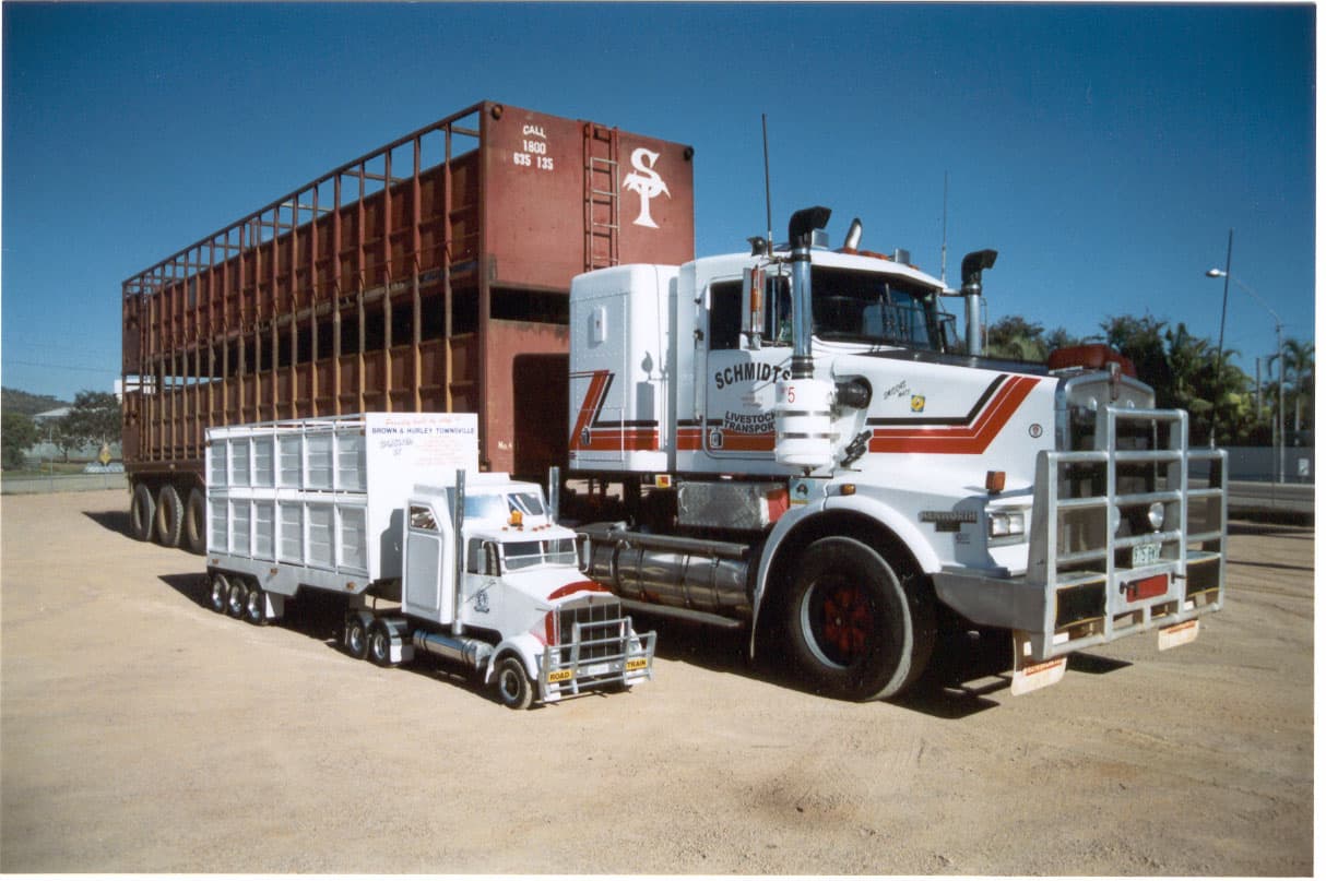 A classic Kenworth livestock truck